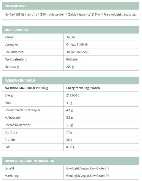 Økologisk Omega 3 Mix